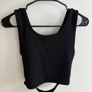 Roxy Cropped Tank Top w/ Criss Cross Back